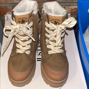 H&M Kids Brown Boots with Cream Laces